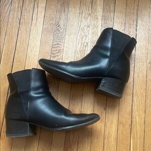 Black Leather Ankle Boots